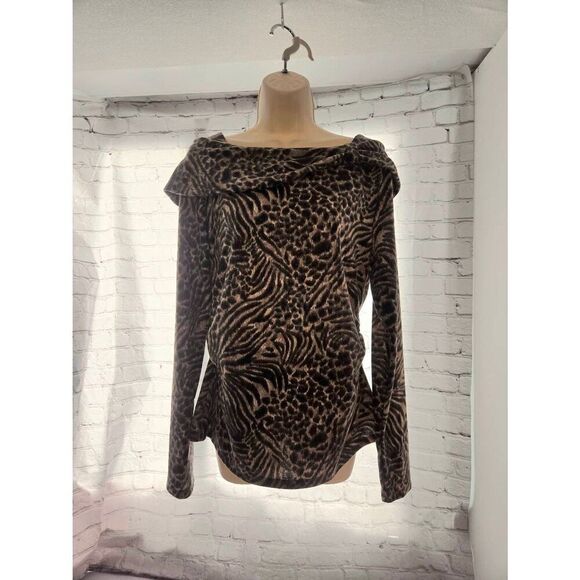 Rafaella Women's Size Large Leopard Print Blouse - Picture 5 of 9